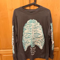 Uninhibitedness - Grey Skeleton Long Sleeve Shirt