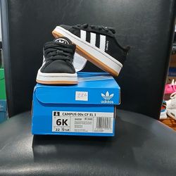 Adidas Campus 00s. CF EL I. Black/White. JI4335. Boys Toddler Size 6K. NWB.