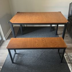 Dining Table with Benches – Modern Style – Good Condition