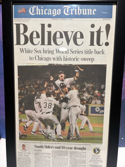 Chicago White Sox World Series Chicago Tribune Newspaper Framed