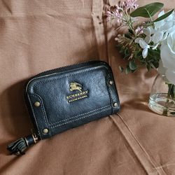 Women's Burberry Blue Label Navy Blue Leather Wallet 