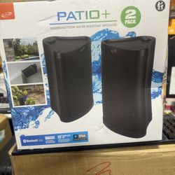 iLive Patio Indoor/Outdoor Bluetooth Wireless Water Resistant Speakers, Set of 2, ISBW763BDL, Black