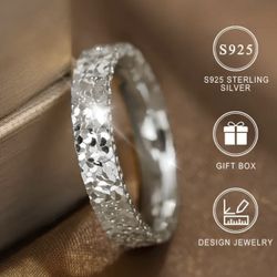 ♥️ New! Fragment Ice 925 Sterling Silver Sparkling Band Size 7