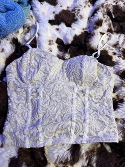 Lace cropped tank top XL