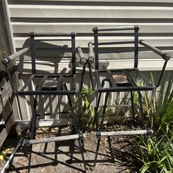 Solid metal and wood hightop barstool