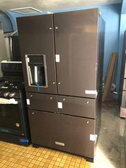 Brand new KitchenAid 5 door black stainless refrigerator
