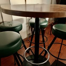Bar Stools Set Of 4 Chair With Table Color Green