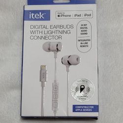 itek Digital Earbuds w/ Lightning Connector | iPhone | iPad | iPod
