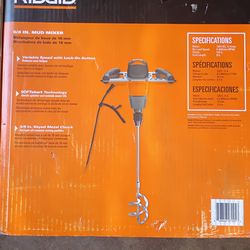 Ridgid 5/8 Mud mixer variable speed with lock-0n buttom
