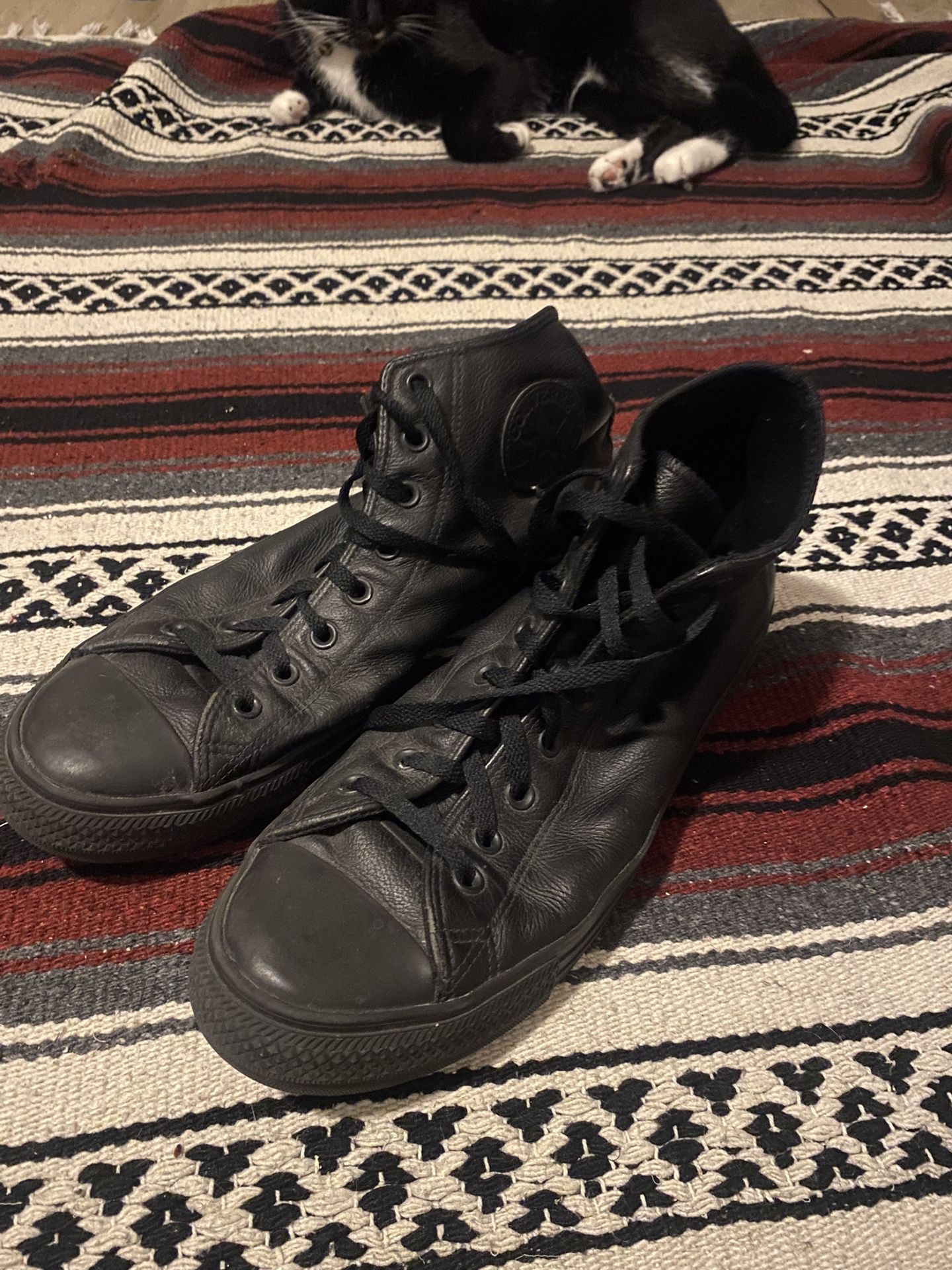 Black Leather Converse 