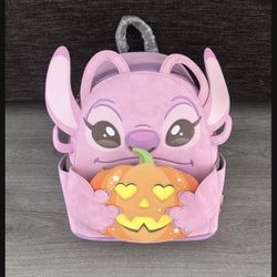 Loungefly Disney Lilo & Stitch Angel Pumpkin Glow-In-The-Dark Mini Backpack