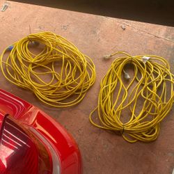 2. 100 Ft Commercial Grade Yellow Extension Cords.