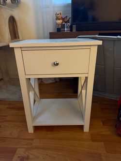 White Side table with drawer