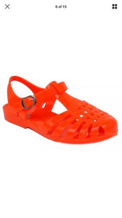 Orange blue angel fisherman flat sandal