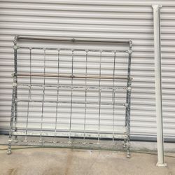 Antique Ornate Welded Iron Bed Frame Very Nice Queen Size Headboard, Footboard, Rails NICE