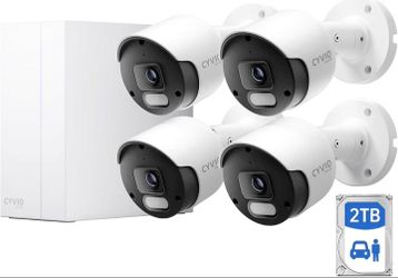 4K Wired Surveillance Camera System, 2TB HDD No Internet Needed