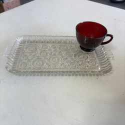 Vintage Anchor Hocking Serva-Snack Set