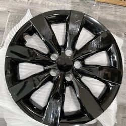 black hubcaps 16” wheel rim covers fits toyota corrola, camrry, matrix,  4pcs scratched polveras tapas de rin negras