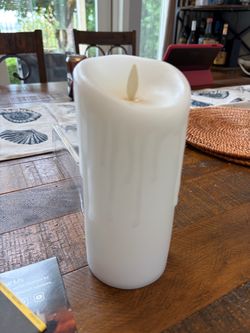 Large White Flameless LED Pillar Candle