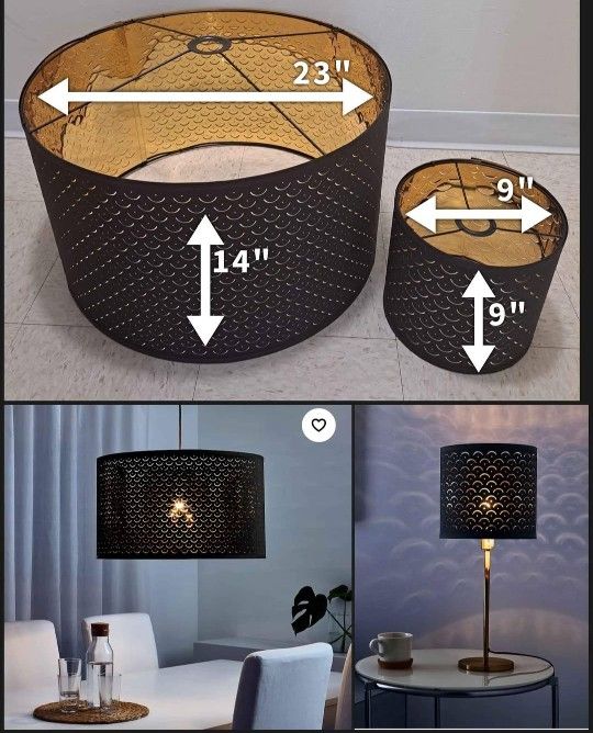 Black/Gold lamp shades