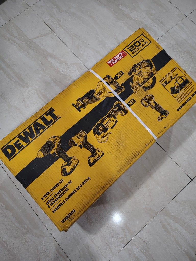 DeWalt 6 Tool Combo Kit Brushless Cordless Hammer Impact Drill Reciprocating Circular Oscillating