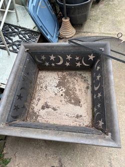 Square Metal Outdoor Fire Pit with Mesh Screen