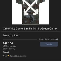 Off White Short Sleeve Camo Shirt