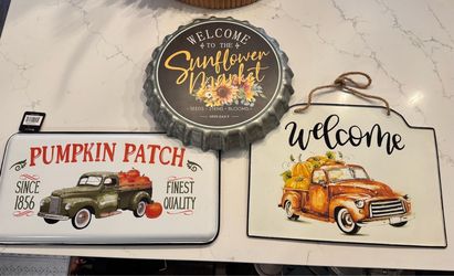 Fall Harvest Decorative Signs Set of 3