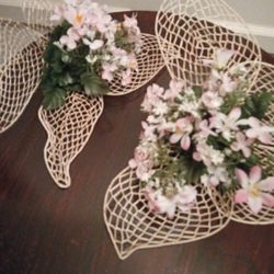 2 Hand Crafted Butterfly Bouquets/ Hanging Or Table Top Decorations/12 X 14 Inches