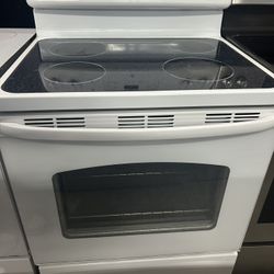 White Glass Top Stove 