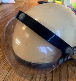 Vintage Kunoh Japanese Motorcycle Helmet with Retractable Face Shield Good Collectible Condition $99-