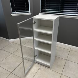 White Book Case with Glass Doors