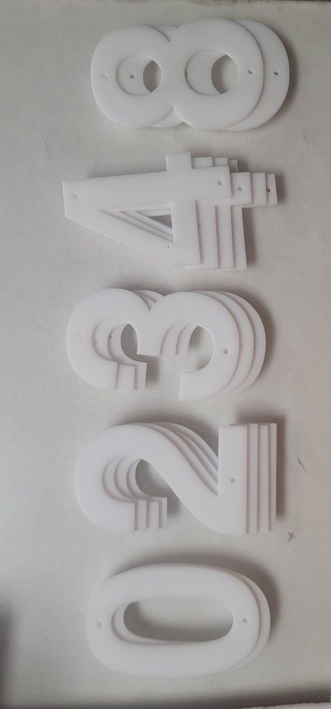 White Acrylic Numbers