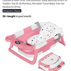 NEW TPN Collapsible Baby Bathtub – Pink (Bear Shape)
