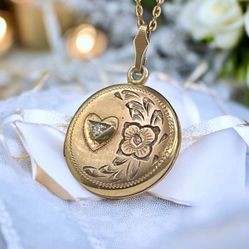 Vintage Gold Filled Diamond Locket