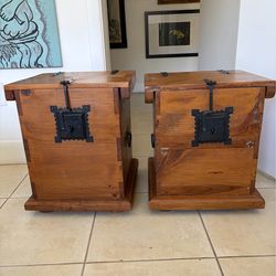 Vintage rustic wood  cabinets (two)