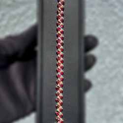 Antique Jewelry 14k Solid yellow Gold Ruby stone natural diamond 6.50CTW  Bracelet 7.00” 8.00mm