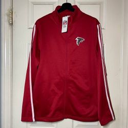 Atlanta Falcons Jacket Mens Medium Red Full Zip Windbreaker