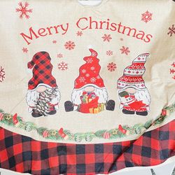 Merry Christmas Gnomes Christmas Tree Skirt, NEW!!