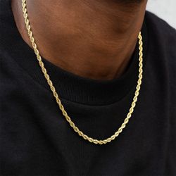 The GLD Shop - 20” Rope Chain in 18k Yellow Gold (4mm)