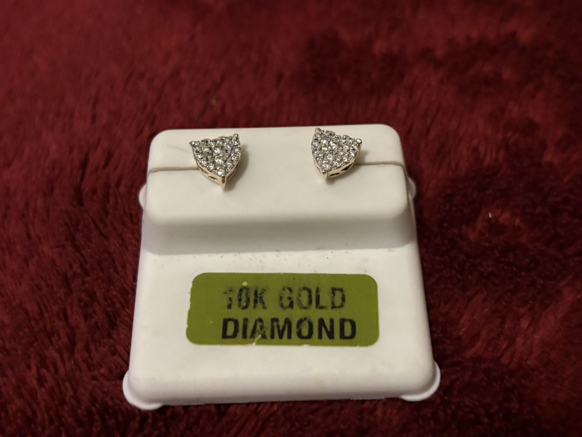 Diamond Gold Heart Earrings