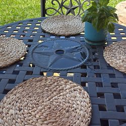 Mesa De Metal Negro Para Patio 