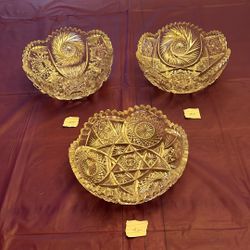 Brilliant, Cut Glass Bowls
