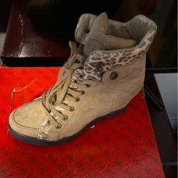 Guess Wedge Sneaker Leopard Trim