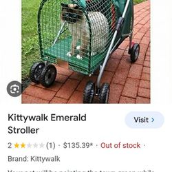 Kitty Walk Emerald Stroller. Dual Compartment Dog, Cat, Pet.