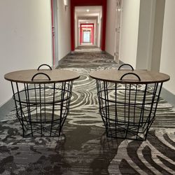 Round Side tables with storage
