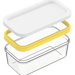 Butter Slicer Container, Cuts Two 4oz Sticks, Lid, Compact (Not Airtight)