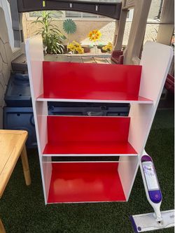 Red Bookshelf 3 Tier