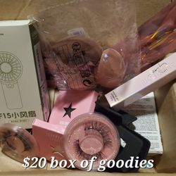 Box Of Makeup And Accessories 