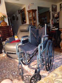 Used old medline wheelchair carries up to 300 lbs.
